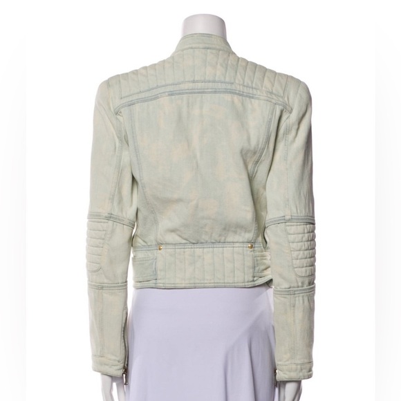 BALMAIN denim biker jacket sz 38 - Picture 4 of 7